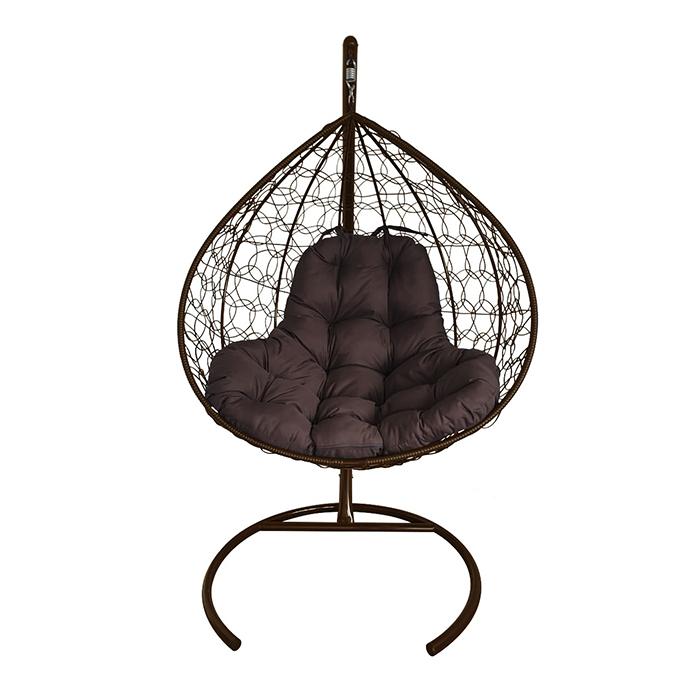 Кресло подвесное XL коричневое (коричневая подушка)