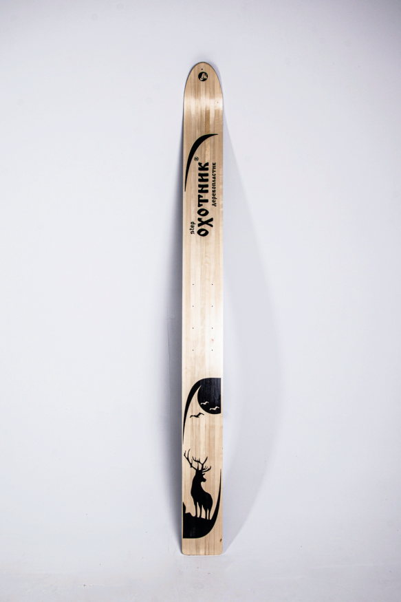 Лыжи ОХОТНИК, дерево-пластик, длина 155 см, ширина 15 см