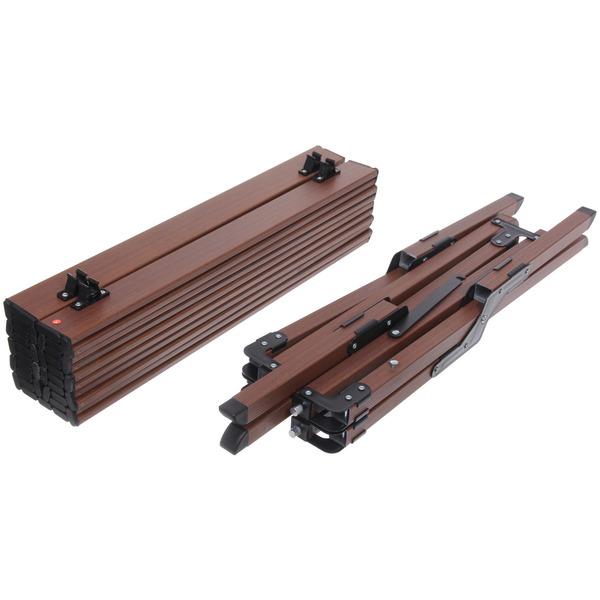 Стол кемпинговый складной, 114*59*43 см, цвет: темное дерево, каркас алюминий