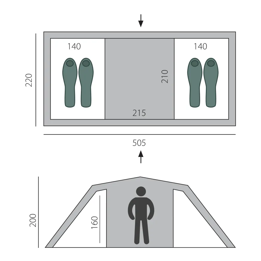 Палатка Ruswell 4 зеленая, Btrace