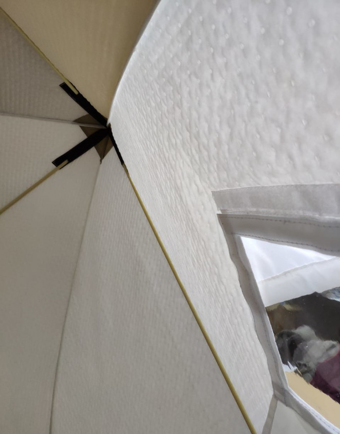 Палатка КУБ 5 (трехслойная), 1,8 x 1,75 м, PU 2000, белый-олива